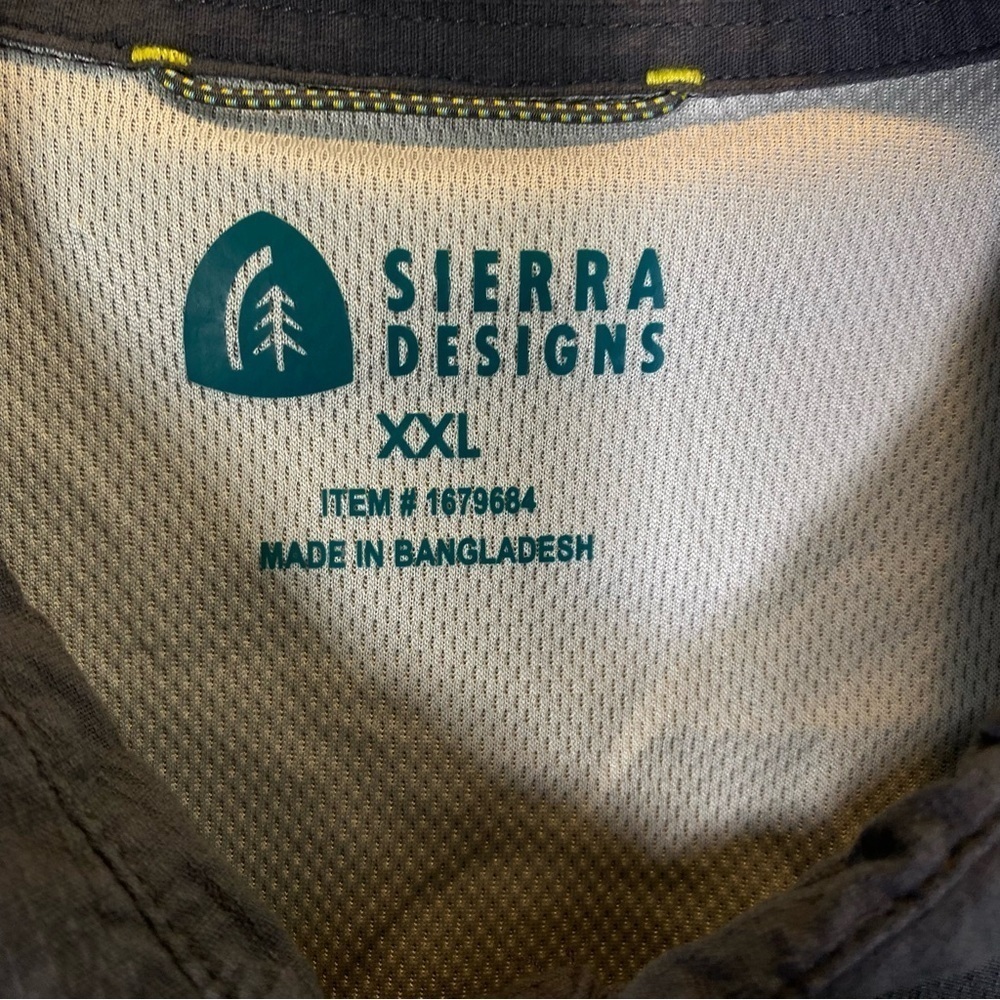 SIERRA DESIGN Men size XXL Gray short sleeve tech work outdoors button up shirt - Picture 6 of 7